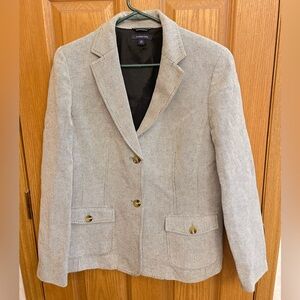 Lands' End Women's Heather Gray Tweed Blazer